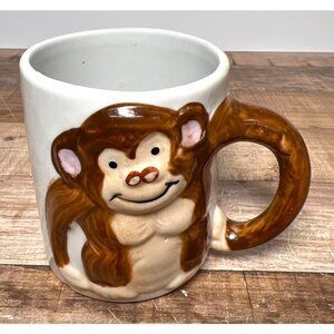 Ceramic Monkey Face Coffee Mug With Brown Handle